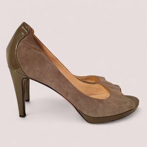 NIKE AIR X COLE HAAN Elegant Grey Suede Peep-Toe Heels